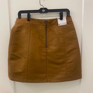 Brown Quarter Zip Skirt